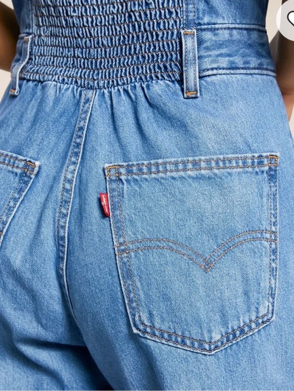 Levi's Light Blue Wide-Leg Denim Jumpsuit - Picture 3 of 12